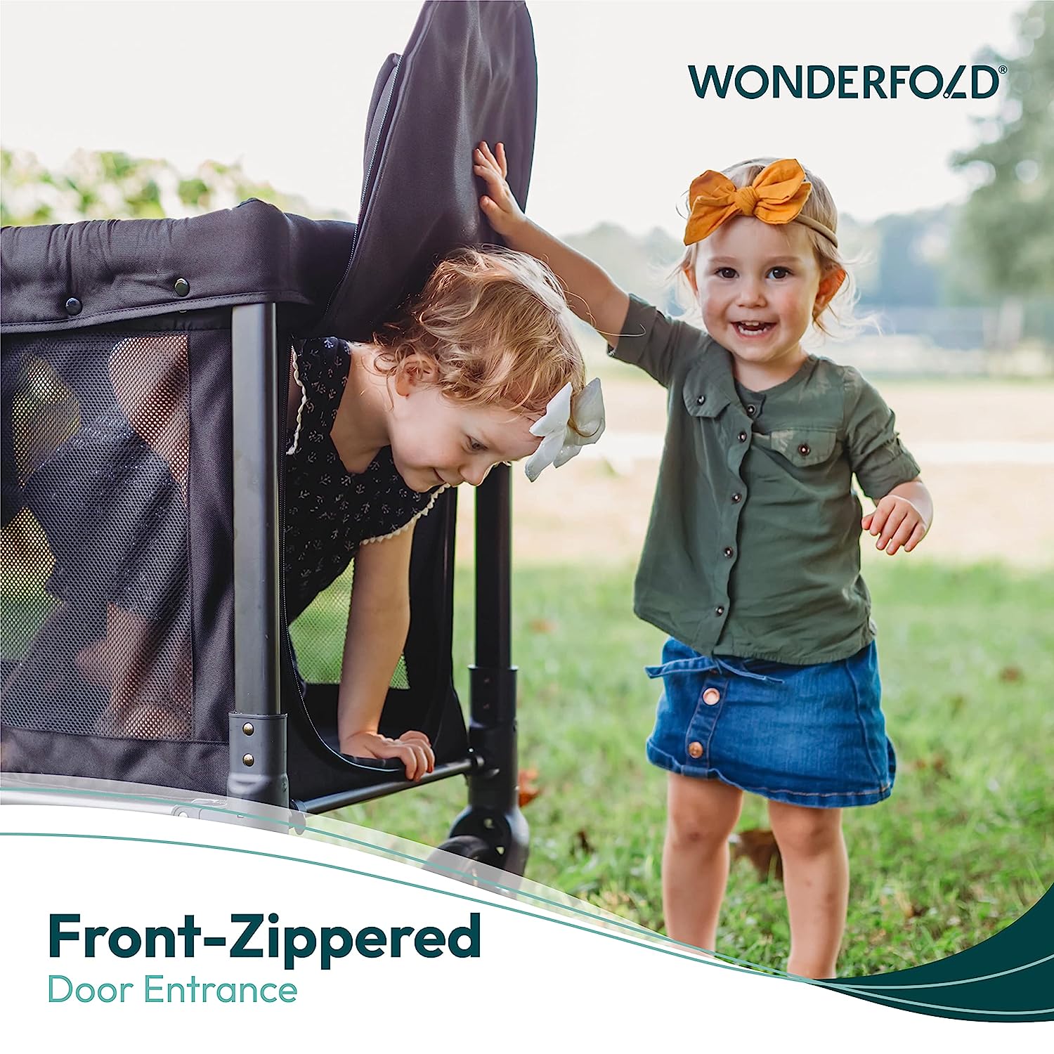 WONDERFOLD W2 Elite Double Stroller Wagon Black