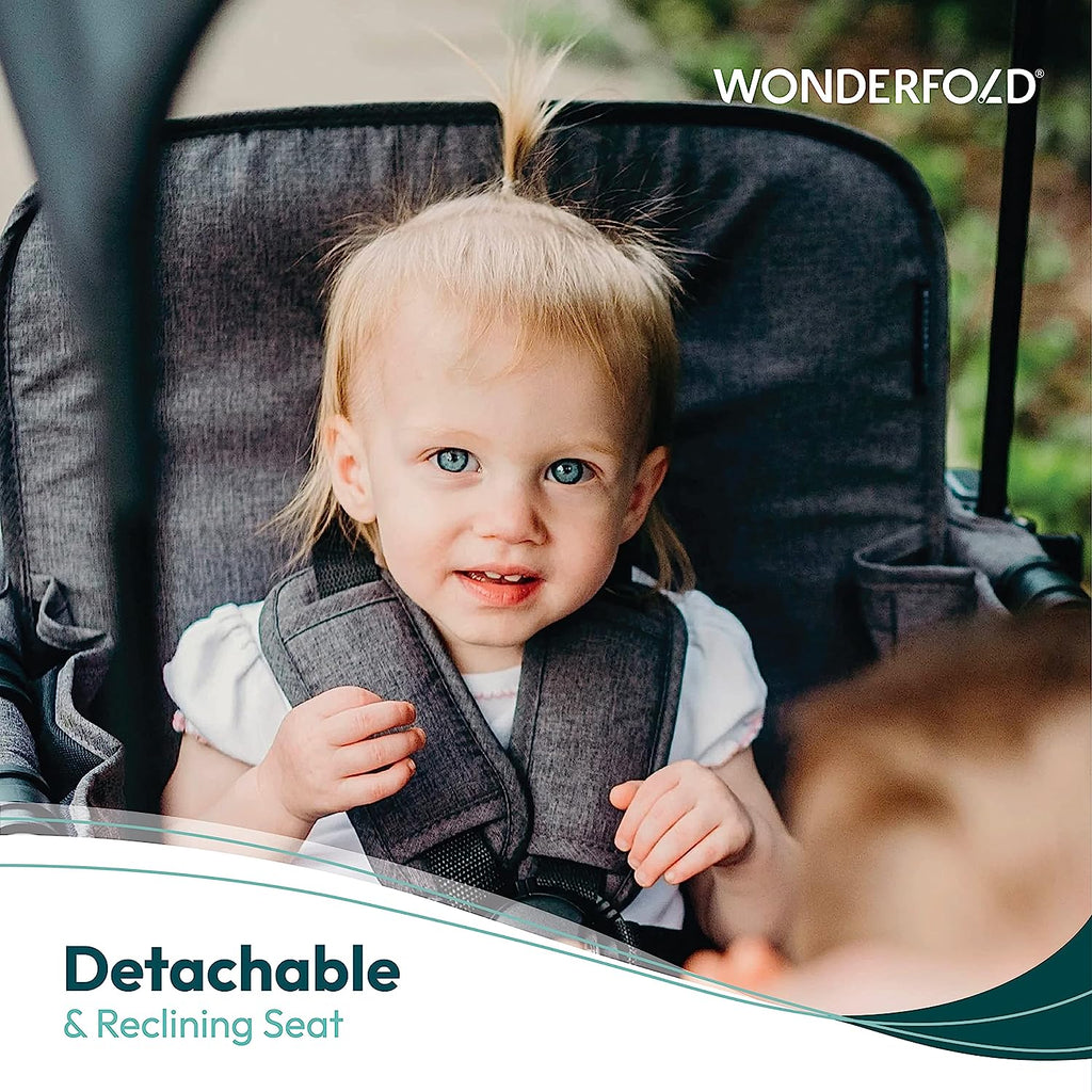 WONDERFOLD W2 Elite Double Stroller Wagon Black